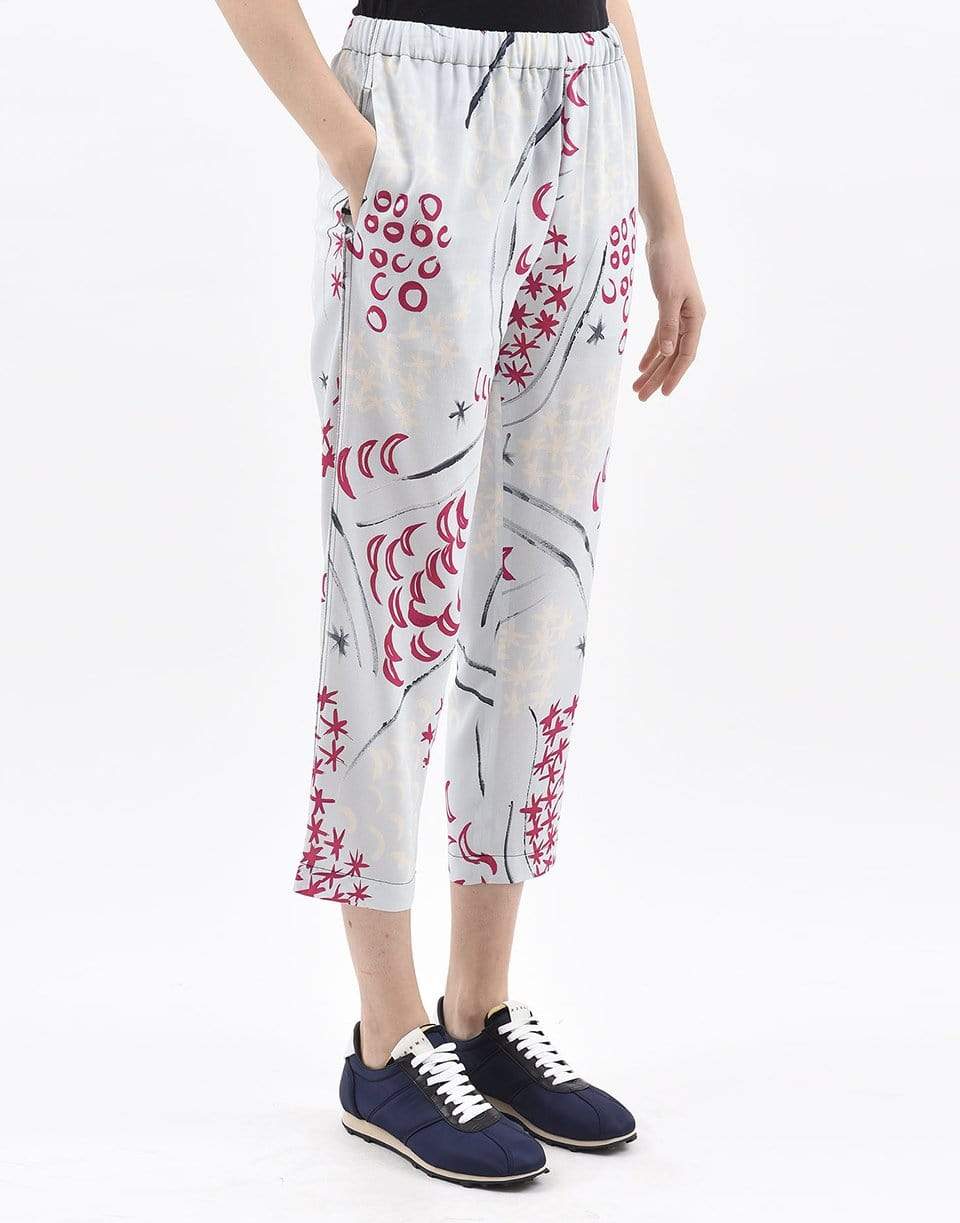 MARNI-Printed Cropped Elastic Waist Pant-