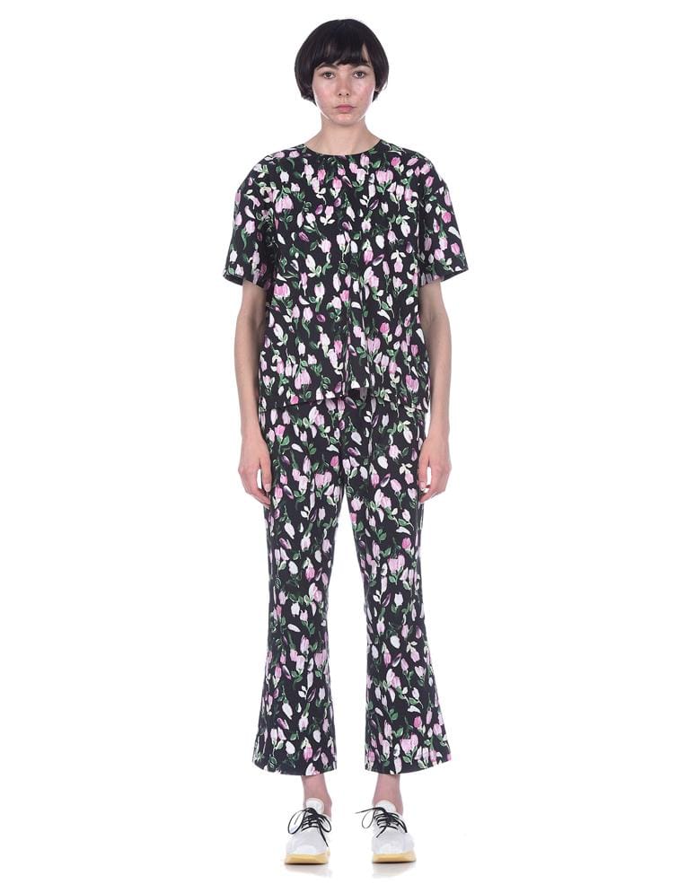 MARNI-Floral Print Cropped Trousers-