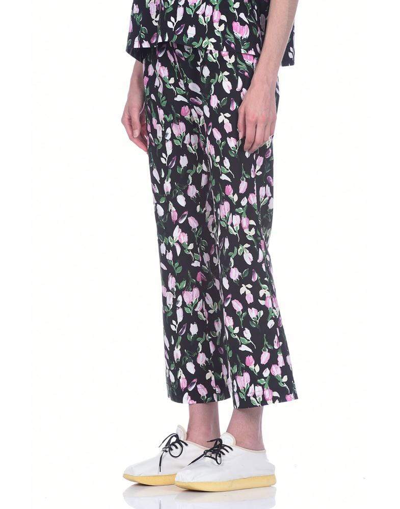 MARNI-Floral Print Cropped Trousers-