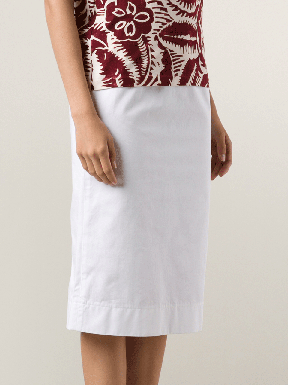 MARNI-Diamante Cotton Gabardine Pencil Skirt-