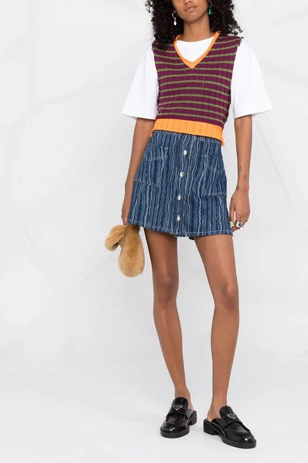 MARNI-Front Button Mini Skirt-