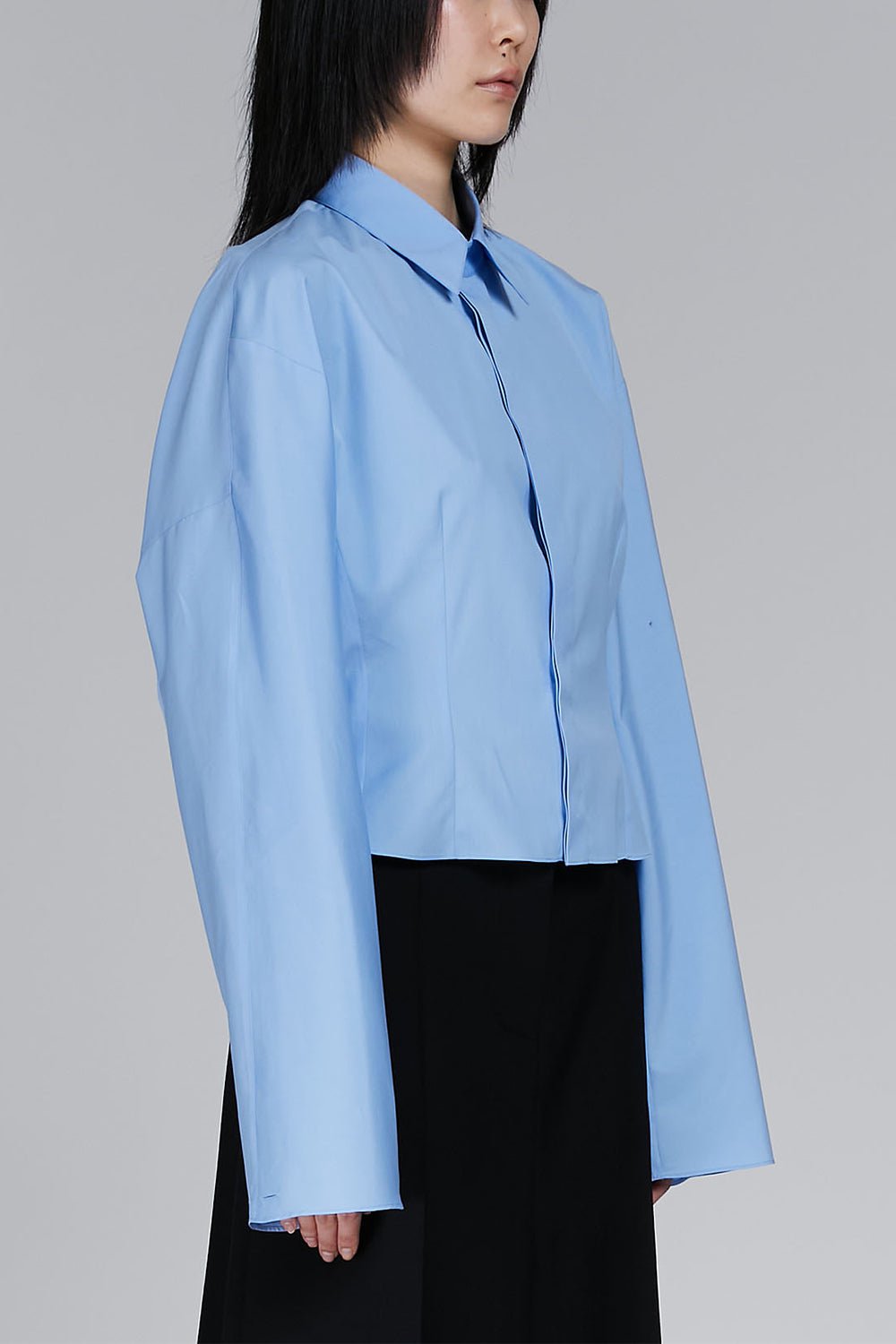 MARNI-Gathered Shirt - Iris Blue-