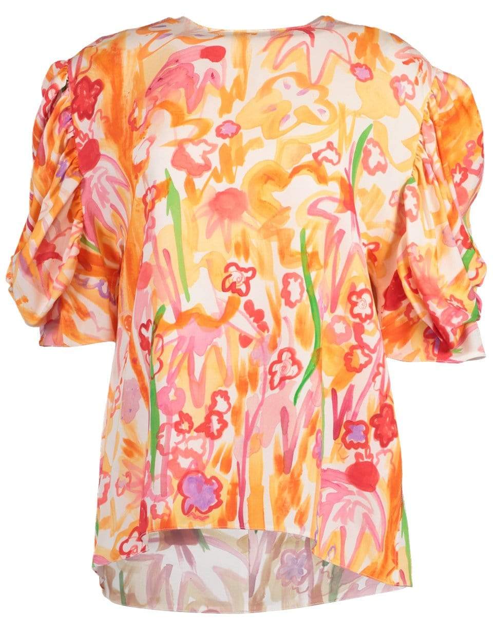 MARNI-3/4 Sleeve Abstract Print Blouse-