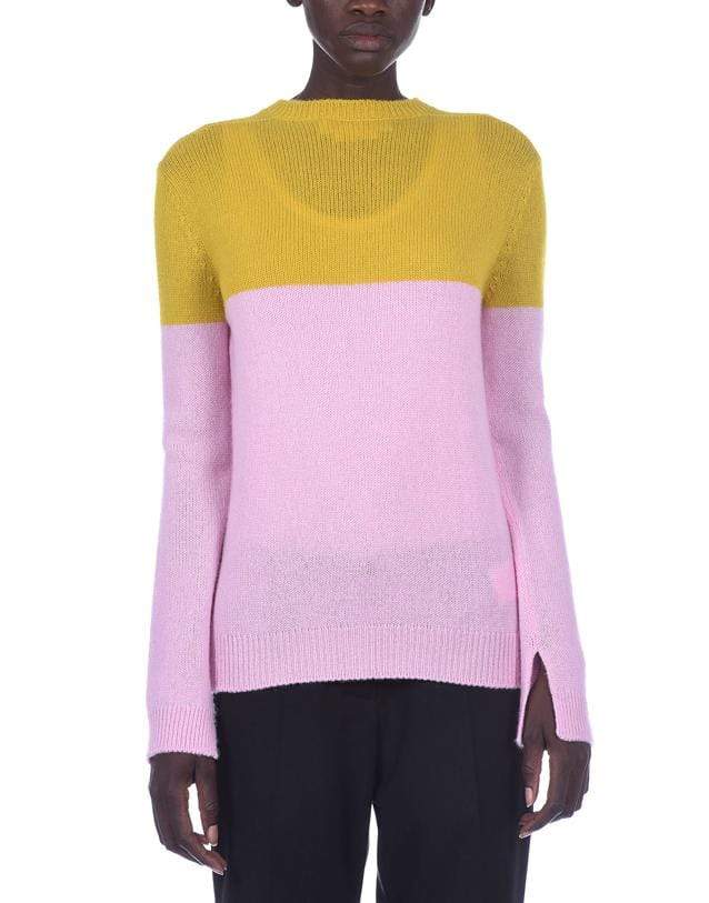 MARNI-Color Block Bow Fastening Cardigan-