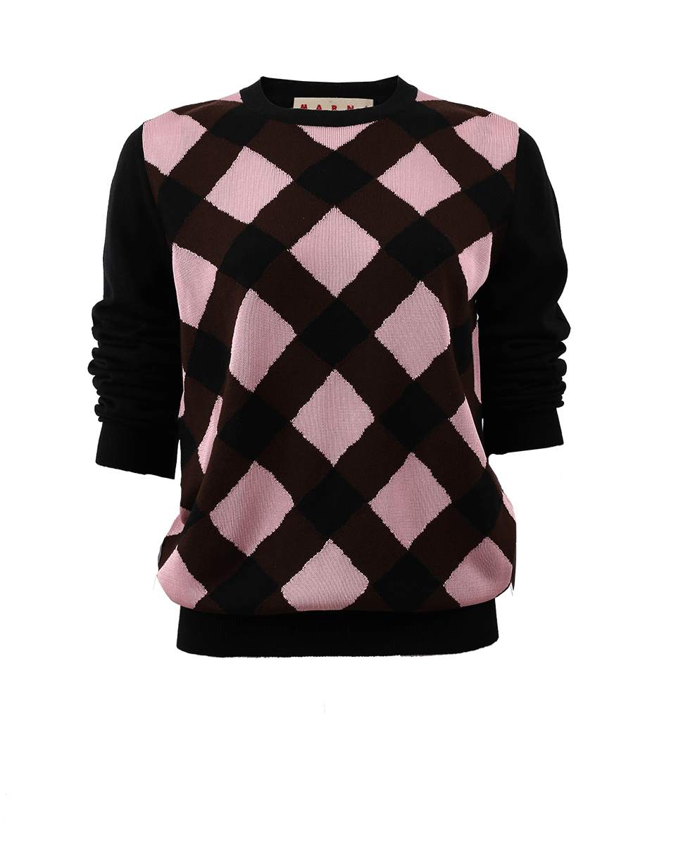 MARNI-Dynamo Print Pullover-PNK/BRWN