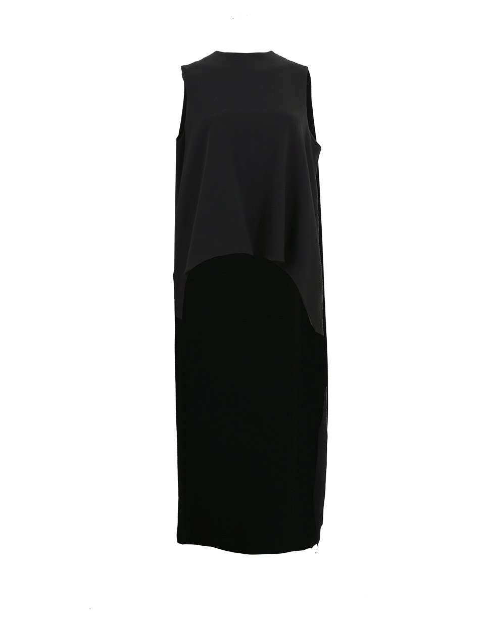 MARNI-High Low Snap Back Top-BLACK