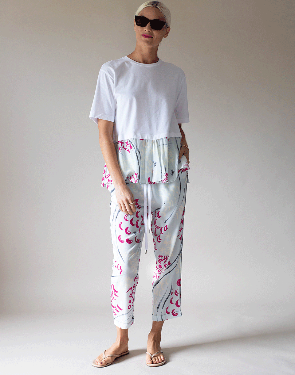 MARNI-Short Sleeve Crewneck Peplum T-Shirt-