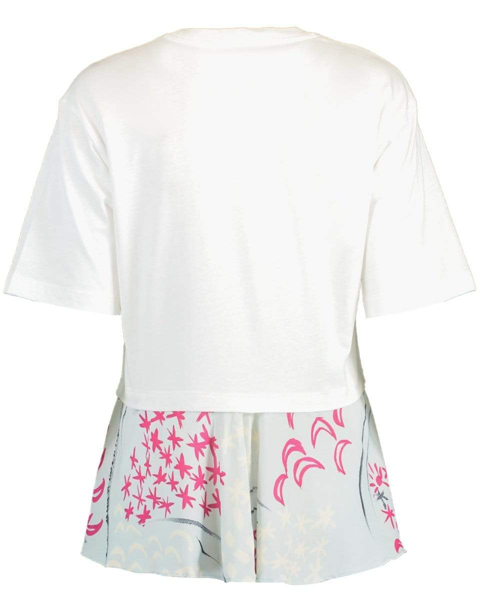 MARNI-Short Sleeve Crewneck Peplum T-Shirt-