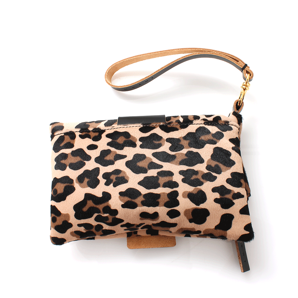 MARNI-Leopard Pouchette-SAND/BLK