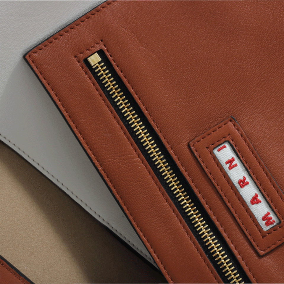 MARNI-Two Tone Tote-APRICOT