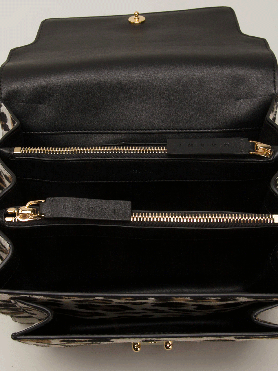 MARNI-Leopard Shoulder Bag-BEIGE