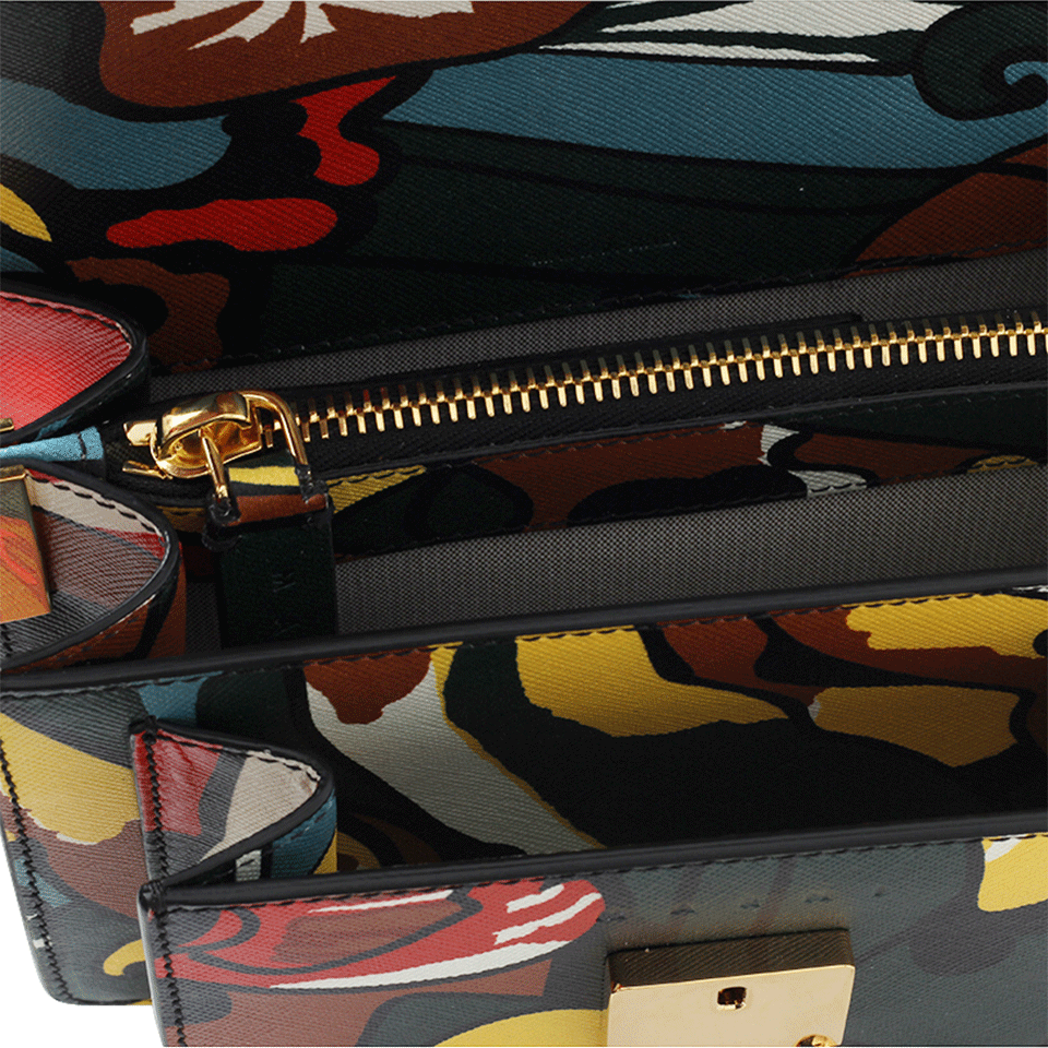 MARNI-Mini Printed Trunk Bag-SEAGREEN