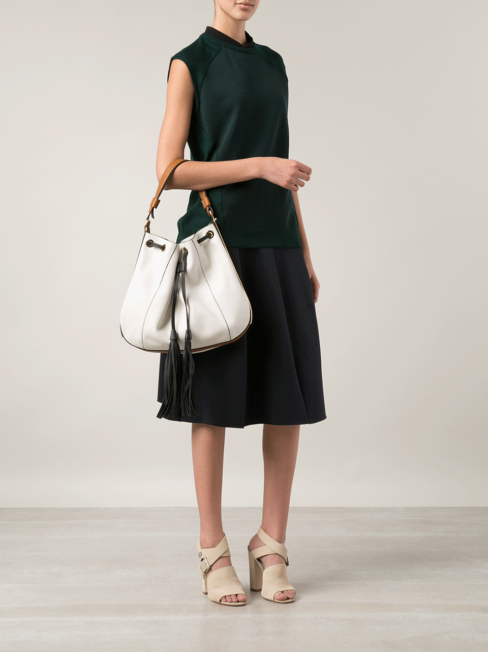 MARNI-Bucket Shoulder Bag-SHL/SAND