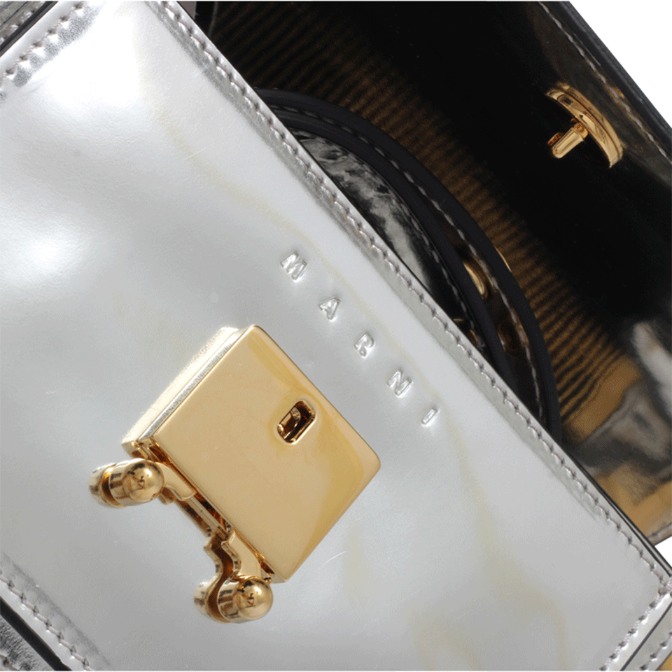 MARNI-Mini Metallic Trunk Bag-SILVER