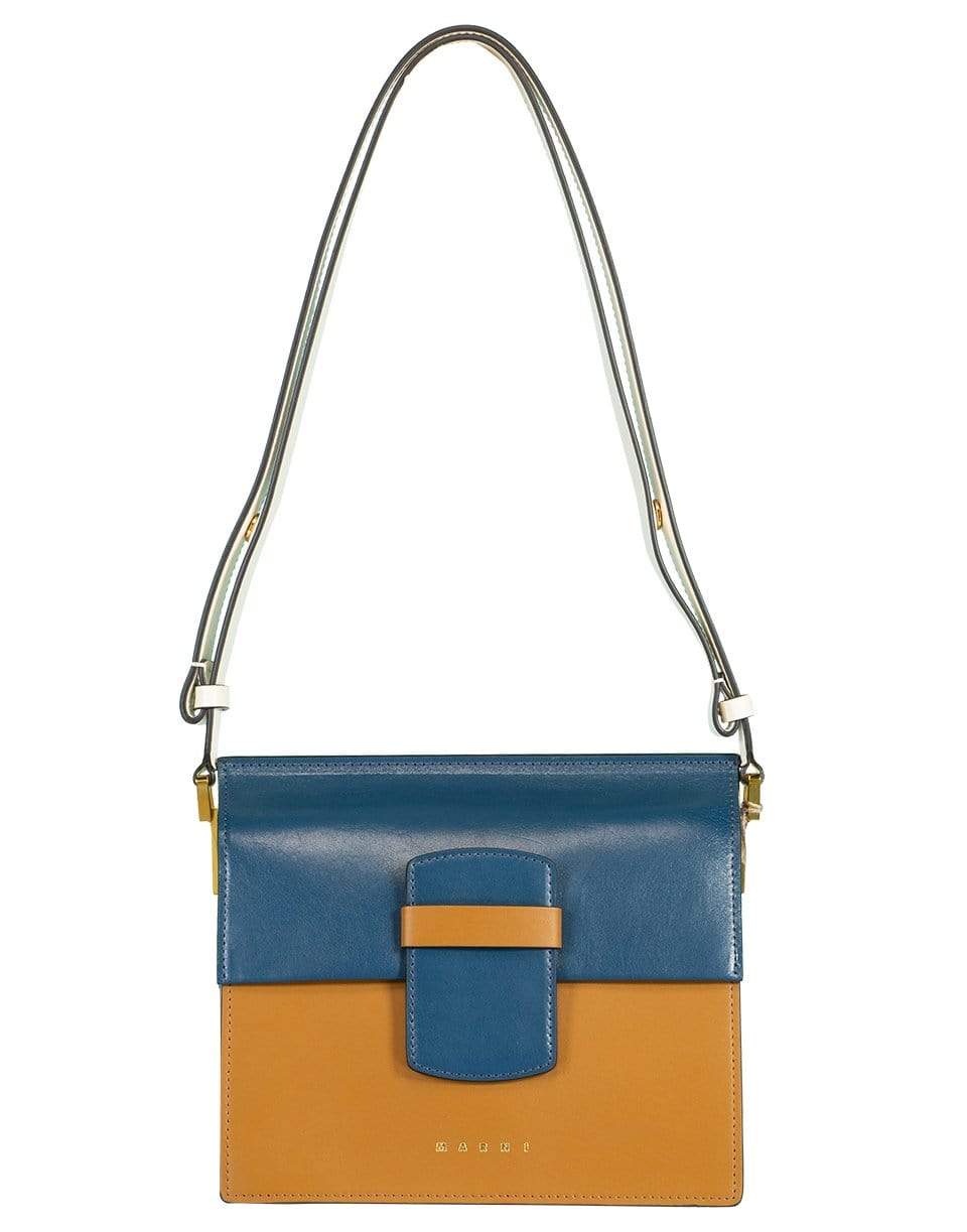 MARNI-White and Blue Severine Media Tri Color Bag-WHT/BLU