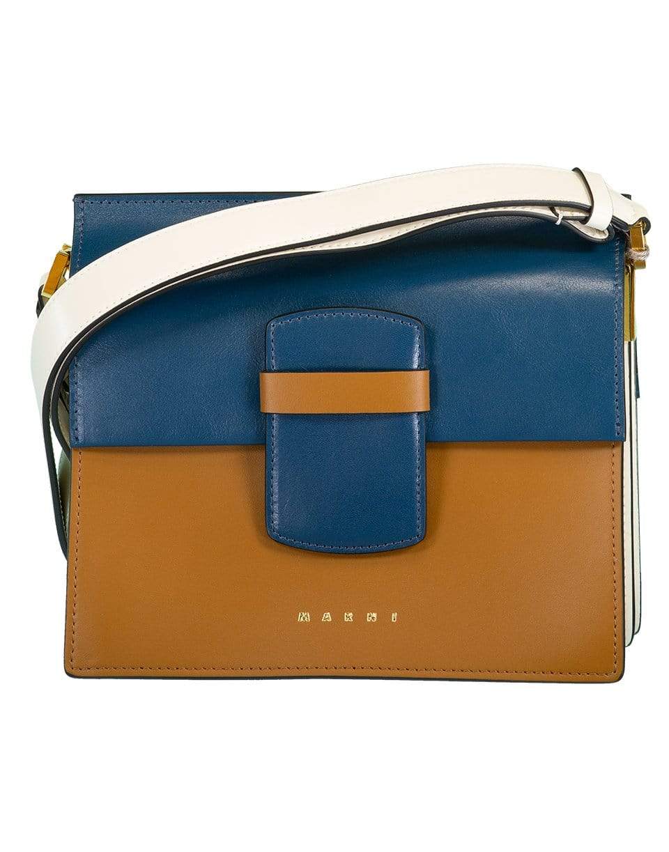 MARNI-White and Blue Severine Media Tri Color Bag-WHT/BLU
