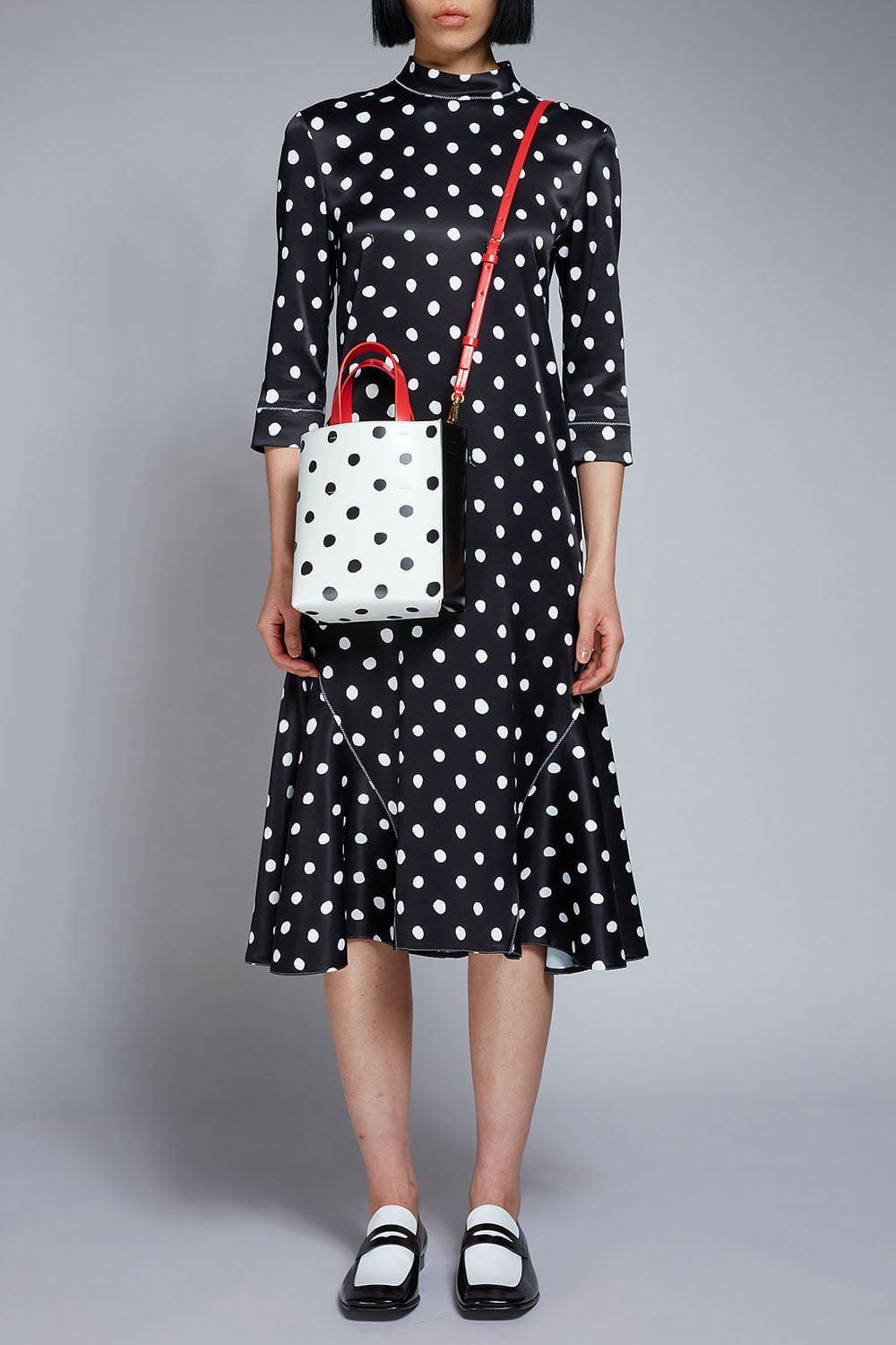 MARNI-Museo Bag Mini Shopper Tote - Black White-BLK/WHT