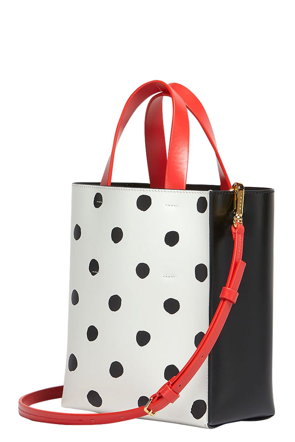 MARNI-Museo Bag Mini Shopper Tote - Black White-BLK/WHT