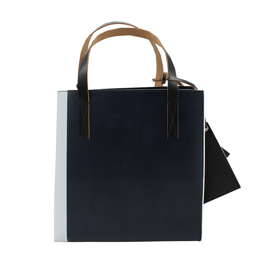 MARNI-Navy And White Bold Striped Tote-NVY/WHT