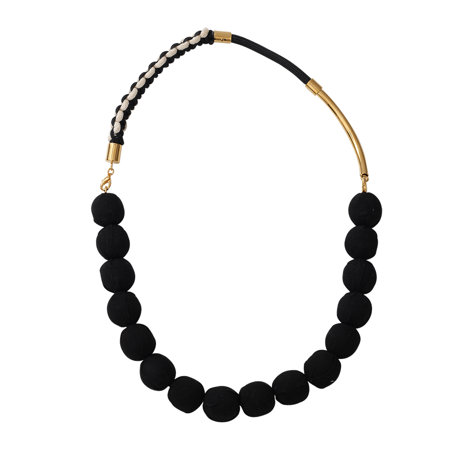 MARNI-Long Black Ball Necklace-BLACK