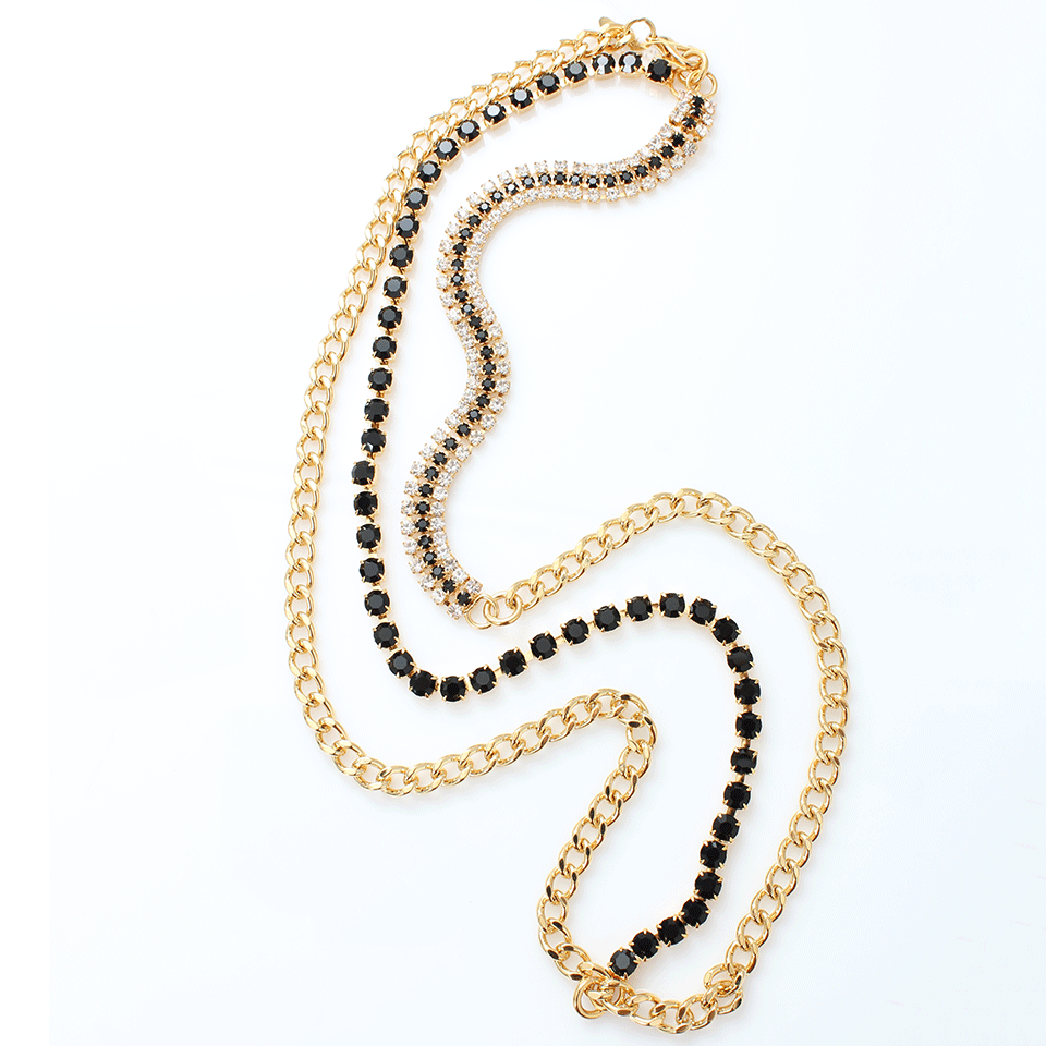 MARNI-Strass Necklace-COAL