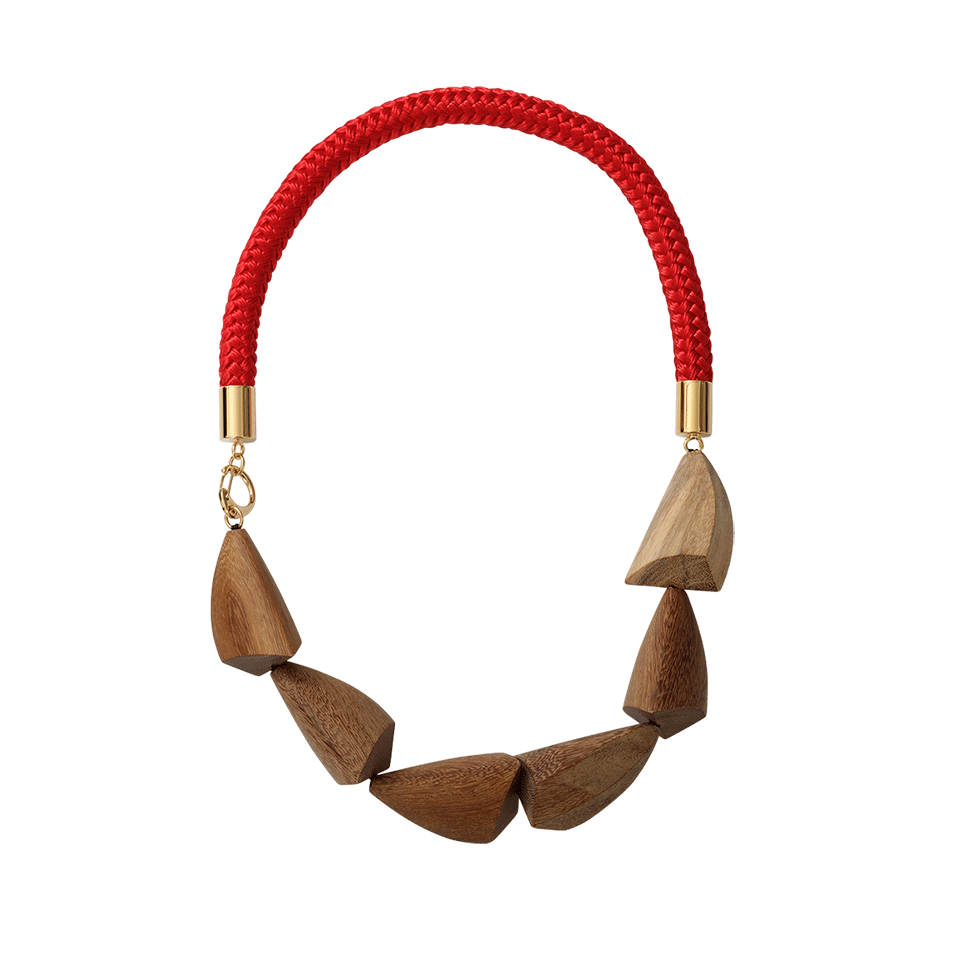 MARNI-Wood Rope Collar Necklace-WOOD