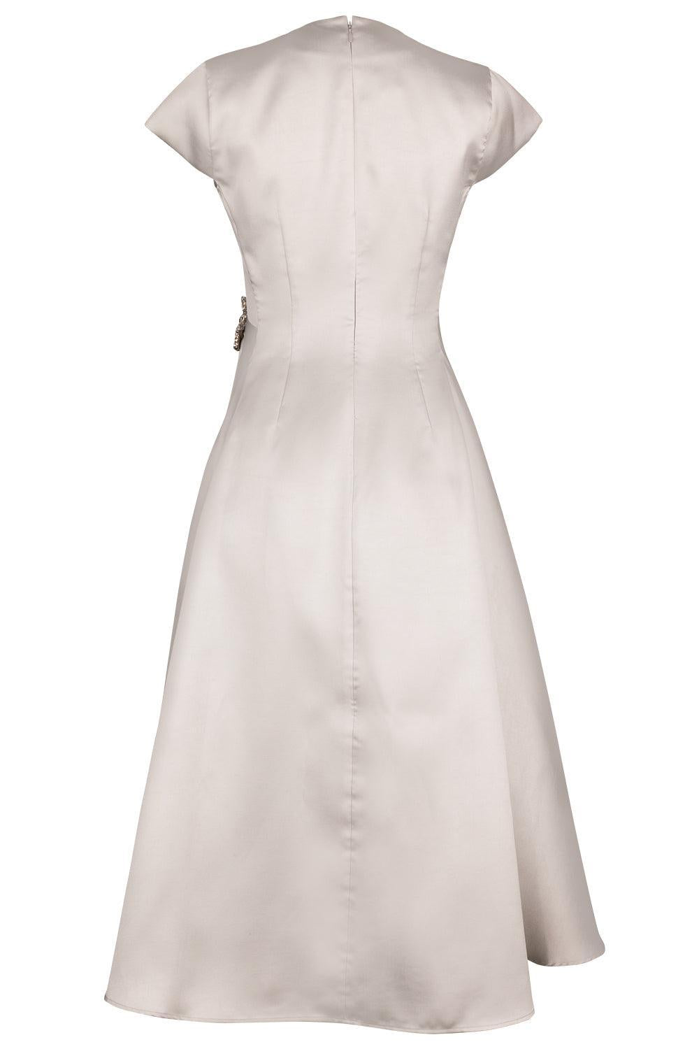 Cap Sleeve Midi Embellished Dress-SILVER-4-CLOTHINGDRESSCOCKTAIL-MARQUES ALMEIDA