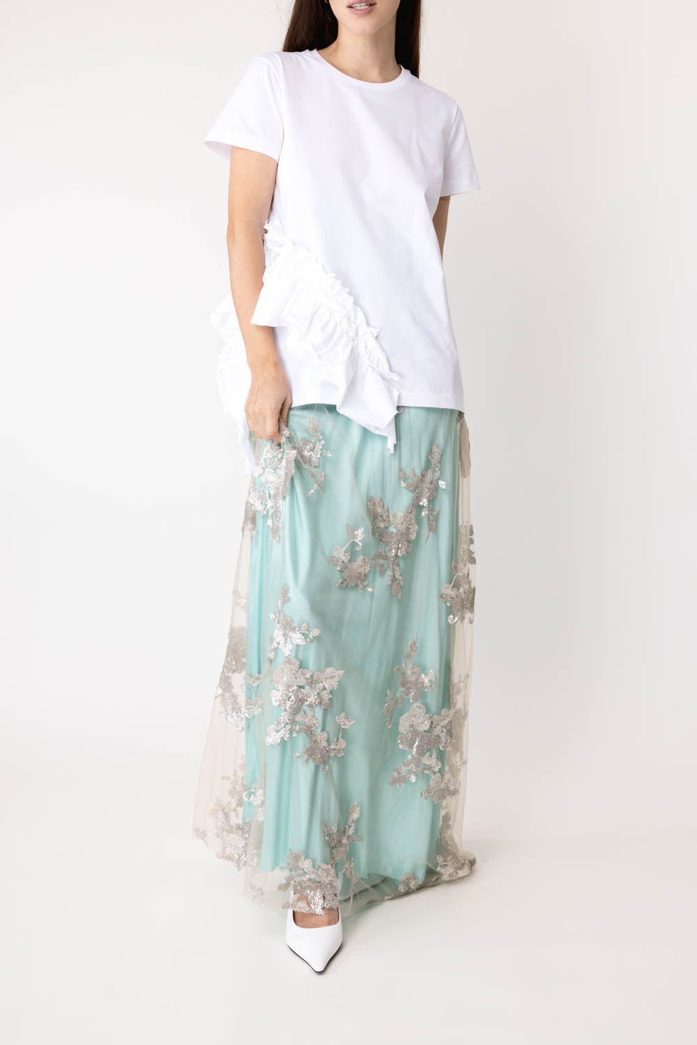 MARQUES ALMEIDA-Embellished Long Skirt-