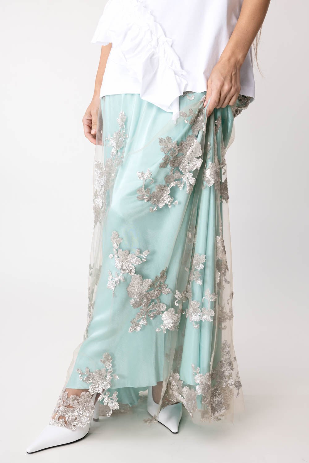 MARQUES ALMEIDA-Embellished Long Skirt-