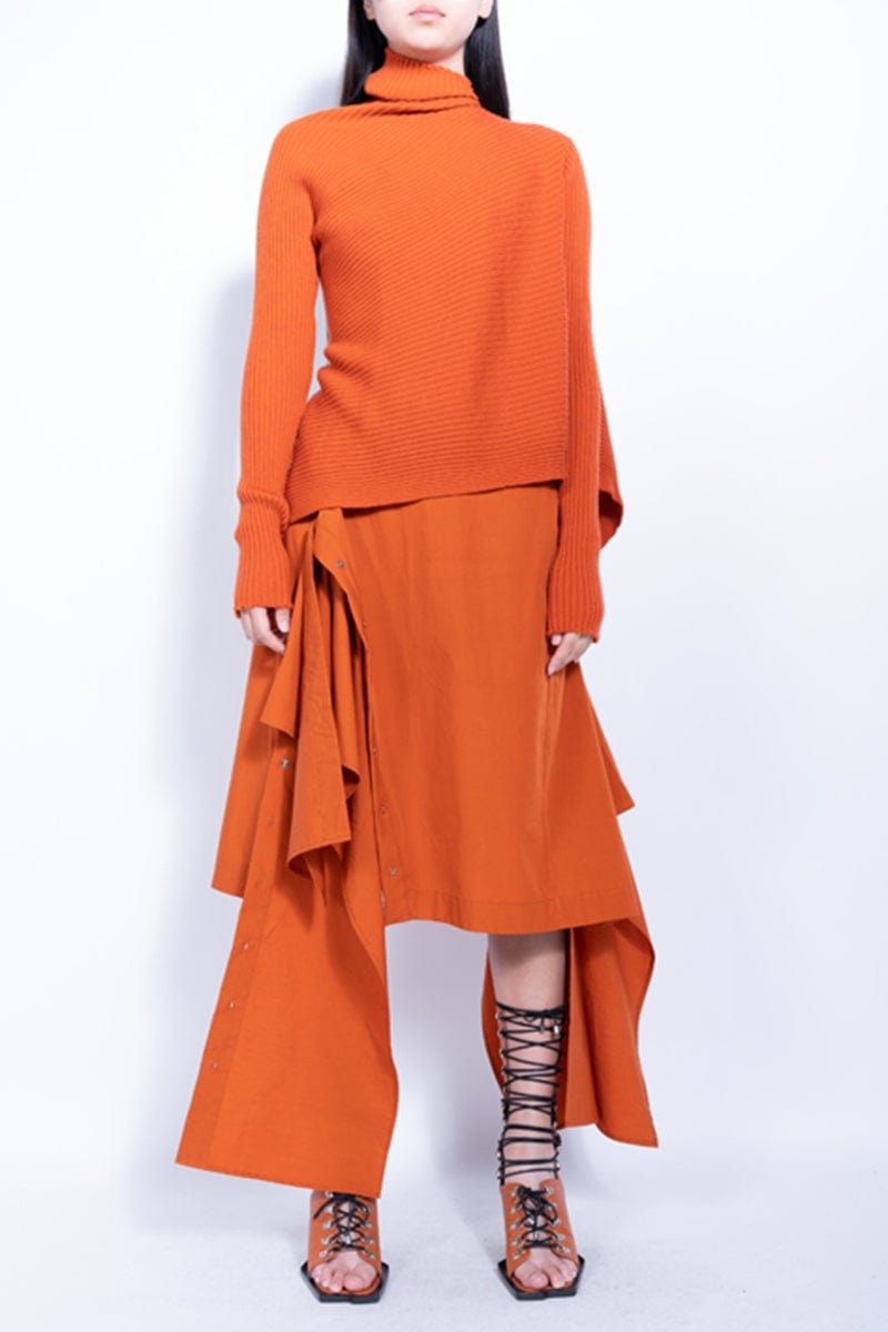 MARQUES ALMEIDA-Draped Jumper - Orange-