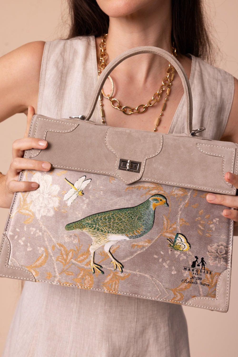 MARQUISE PARIS-Le Perdreau Top Handle Bag-PEARL