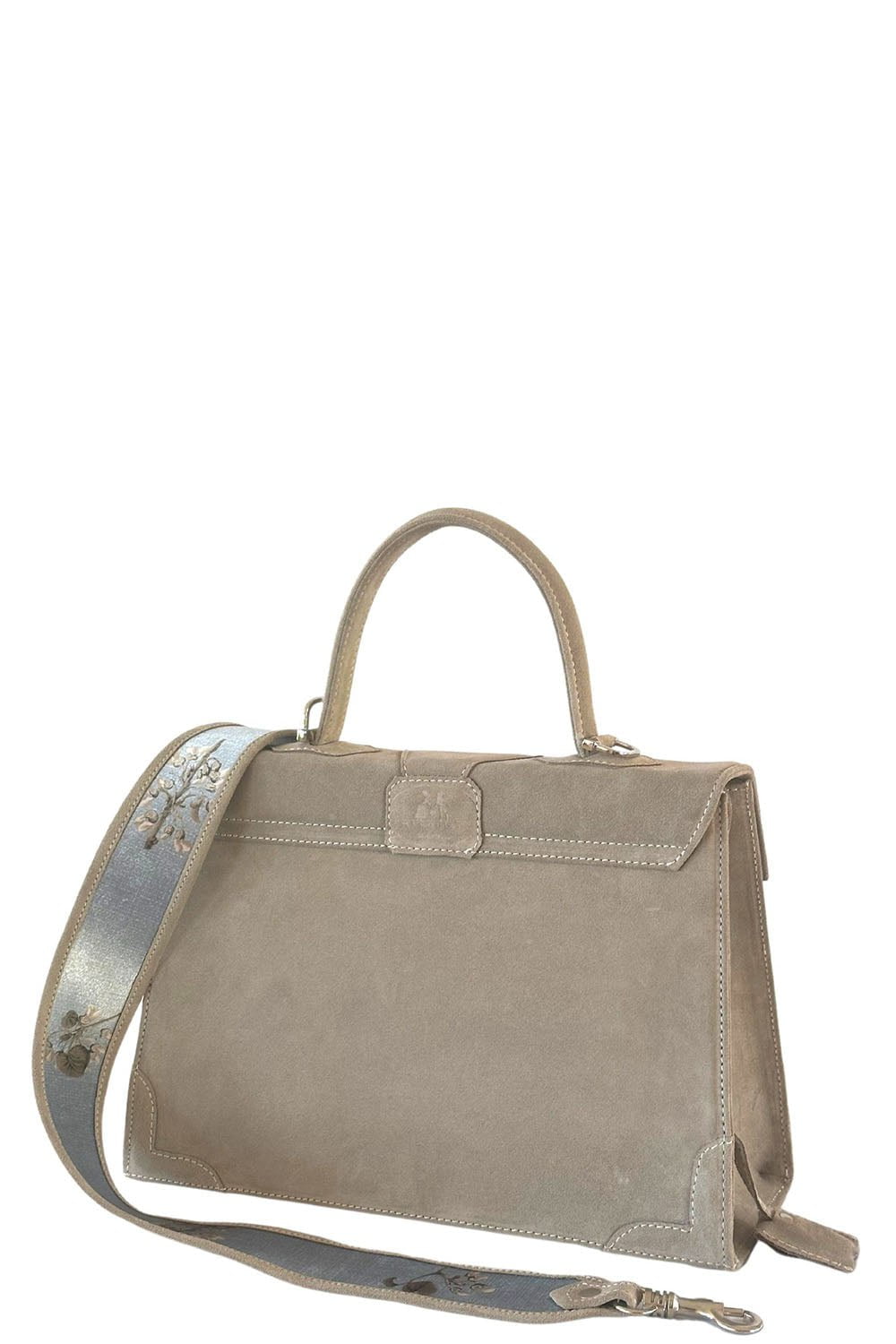 MARQUISE PARIS-Rencontre Equestre Top Handle Bag - Bleu Aqua Pearl-PEARL