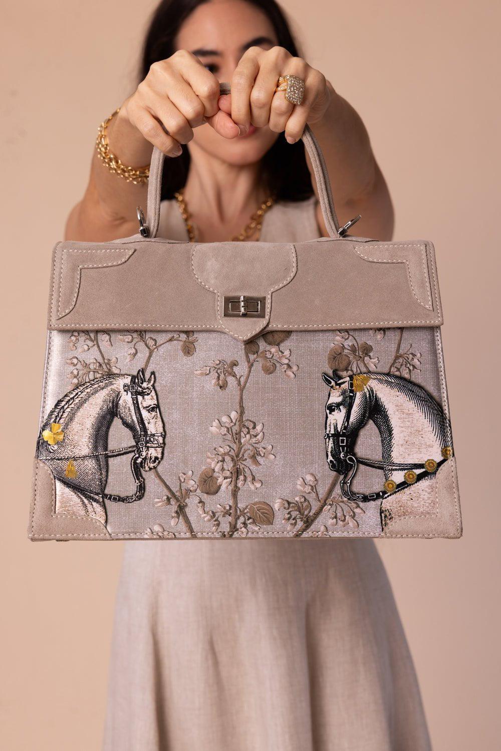 MARQUISE PARIS-Rencontre Equestre Top Handle Bag - Pearl-PEARL