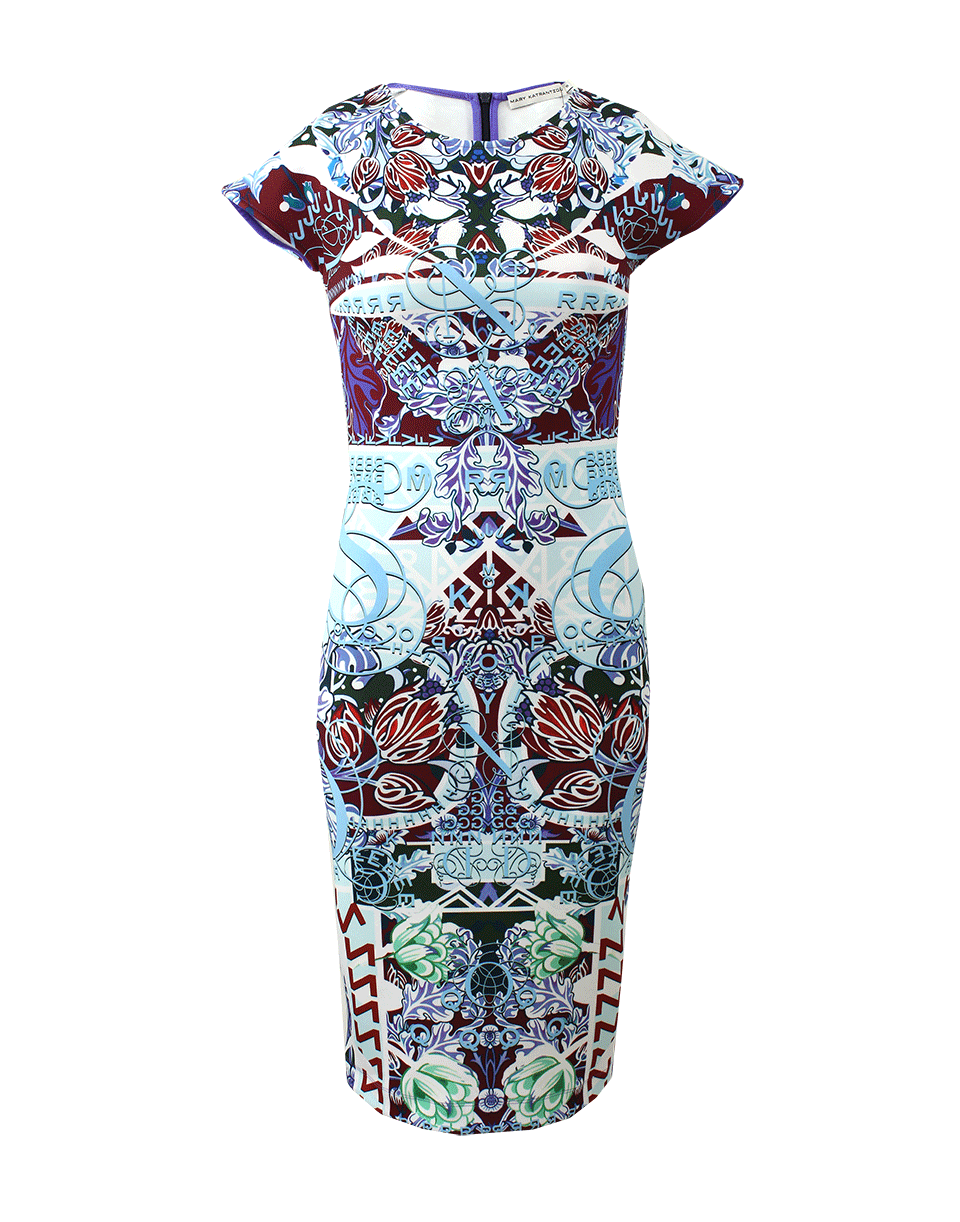 MARY KATRANTZOU-Calligraphy Lake Scuba Dress-
