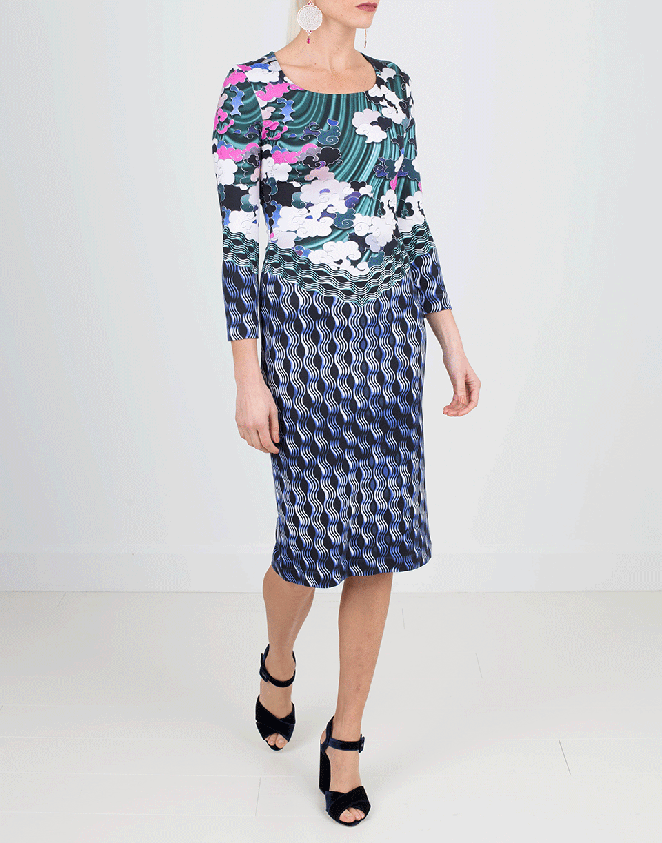 MARY KATRANTZOU-Cloud Print Jersey Dress-