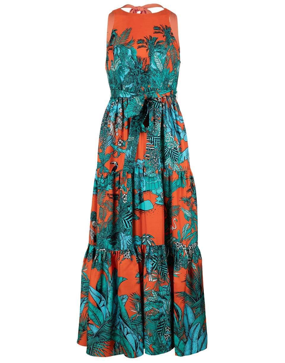 MARY KATRANTZOU-Jungle Orange Portofino Dress-