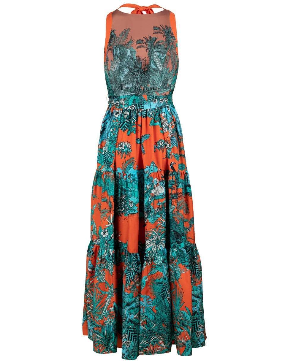MARY KATRANTZOU-Jungle Orange Portofino Dress-