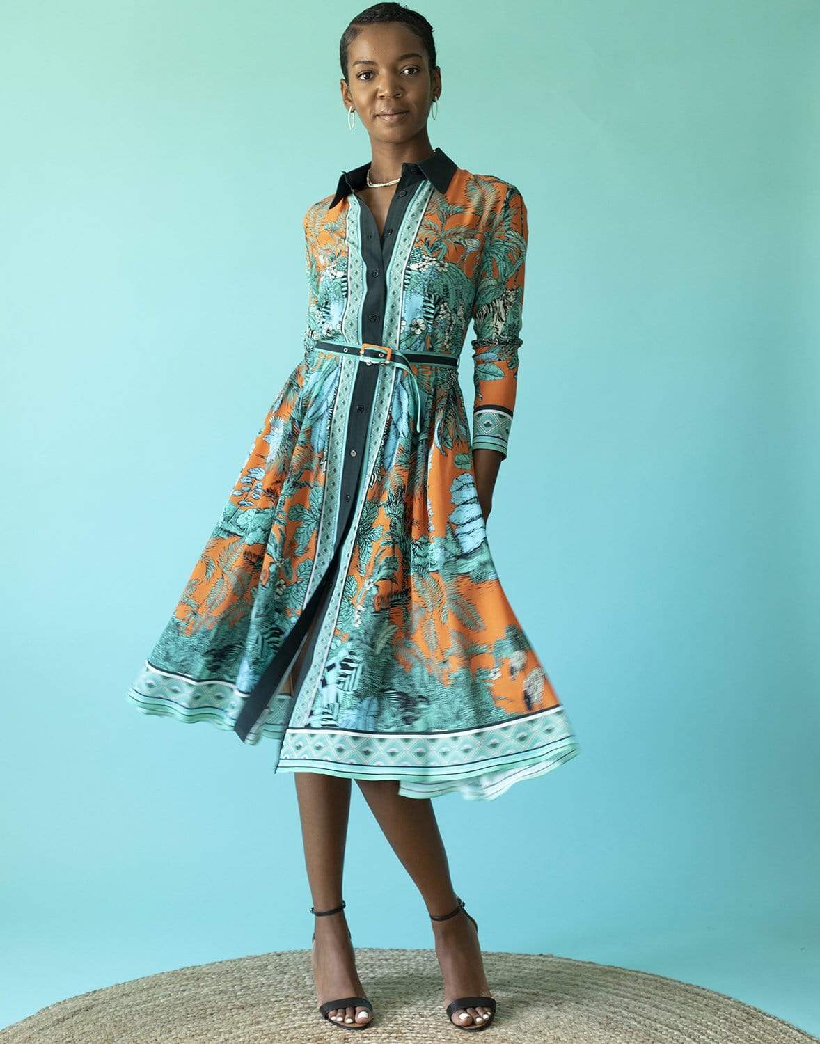 MARY KATRANTZOU-Jungle Orange Vera Dress-