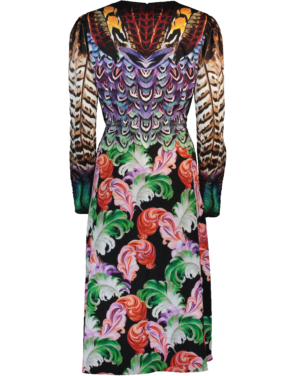 MARY KATRANTZOU-Pheasant Dress-PEACOCK
