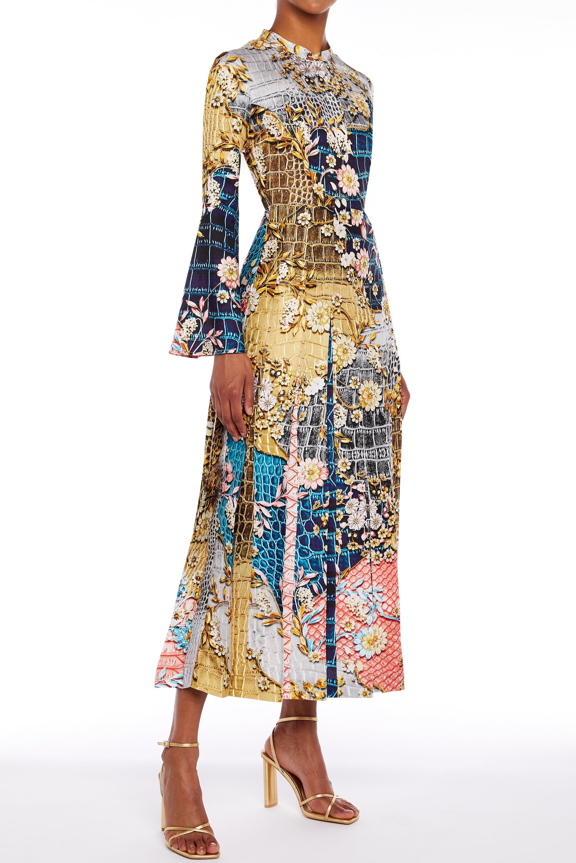 MARY KATRANTZOU-Desmine Dress - Metallum Patchwork-