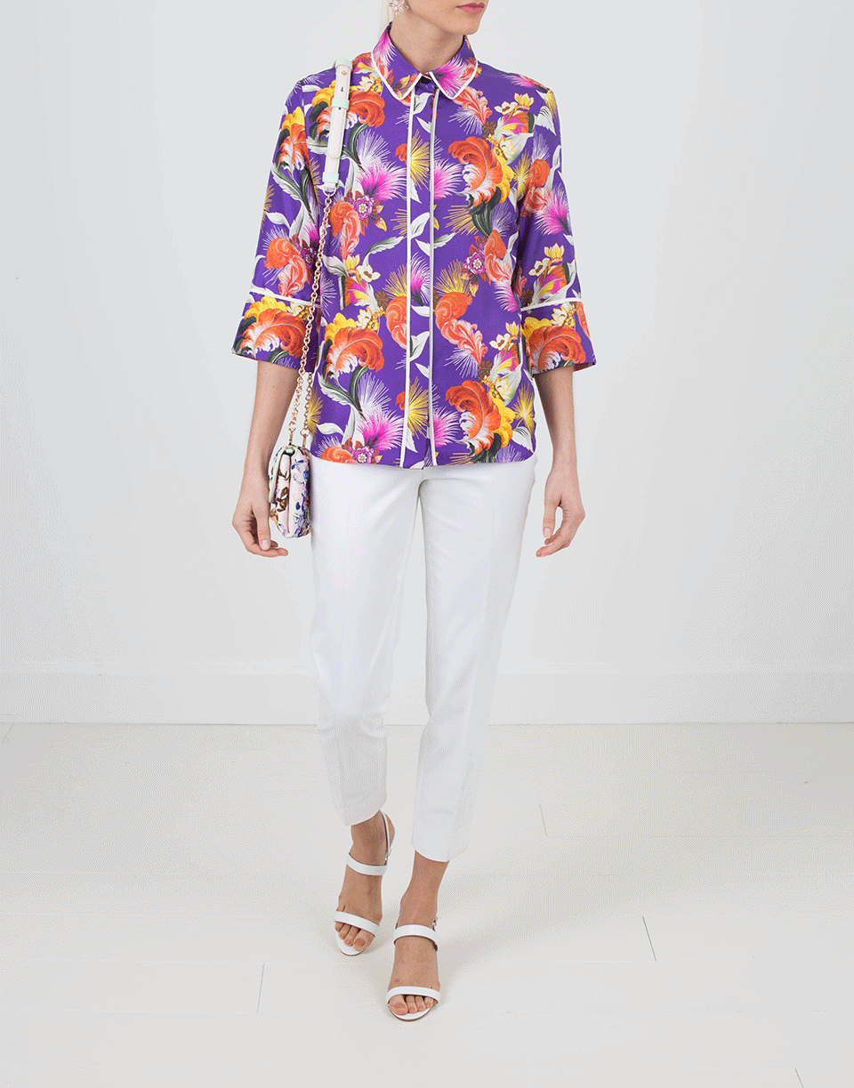 MARY KATRANTZOU-Rita Silk Twill Top-