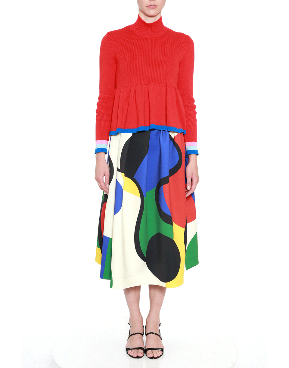MARY KATRANTZOU-Print Bowels Skirt-ART