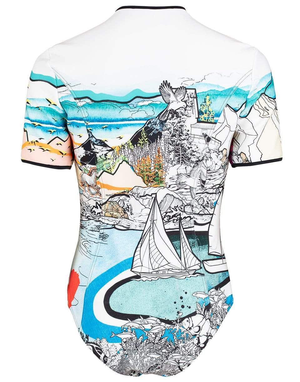 MARY KATRANTZOU-Paint By Number Mult Lago Di Garda Swimsuit-