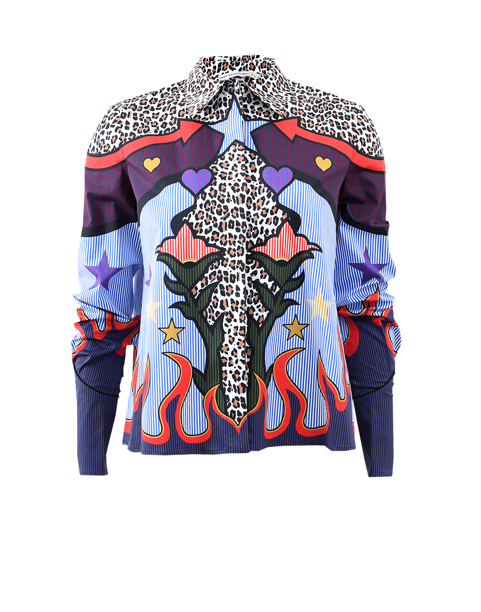 MARY KATRANTZOU-Shane Leopard Cowboy Blouse-