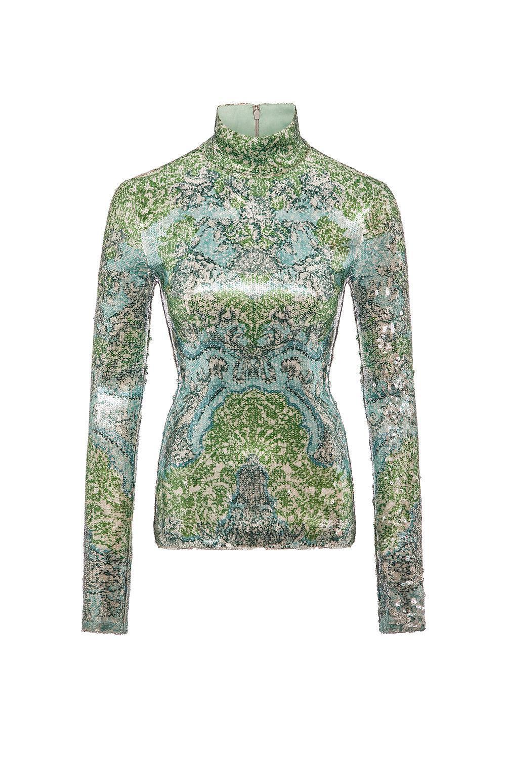 Tai Top-ROCAILLE LACE CYAN-2-CLOTHINGTOPKNITS-MARY KATRANTZOU