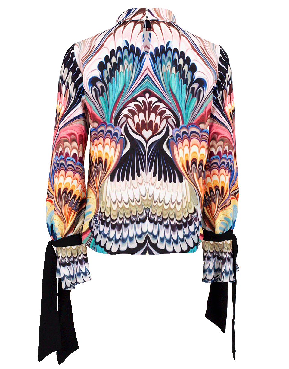 MARY KATRANTZOU-Tie Sleeve Print Top-