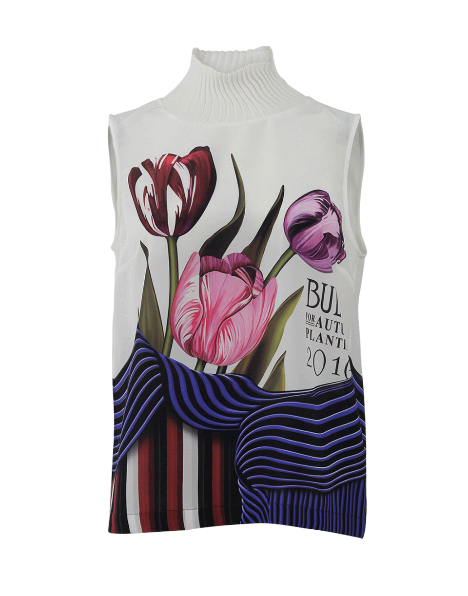 MARY KATRANTZOU-Zoen Tulip Top-WHITE