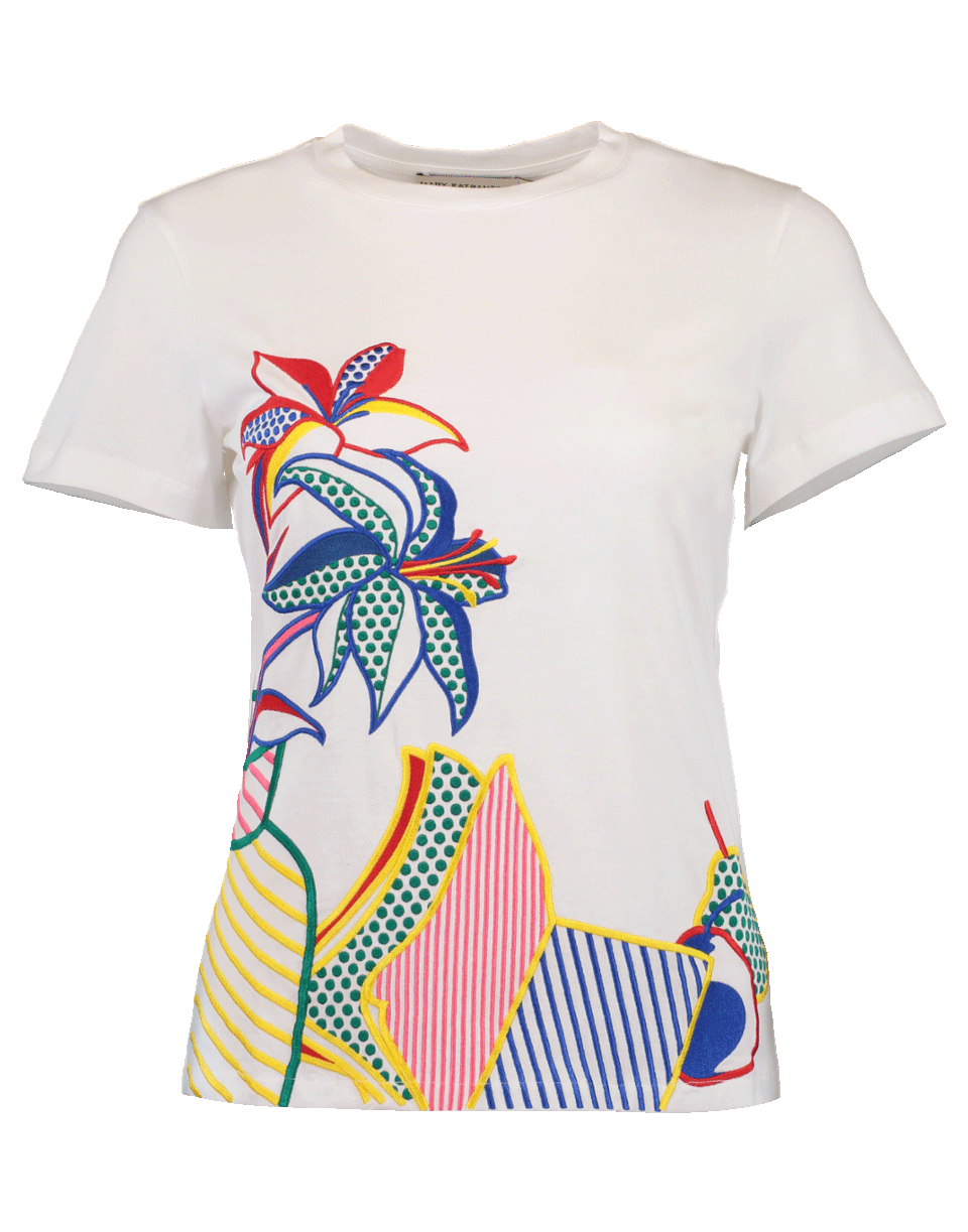 MARY KATRANTZOU-Iven Floral Embroidered T-Shirt-