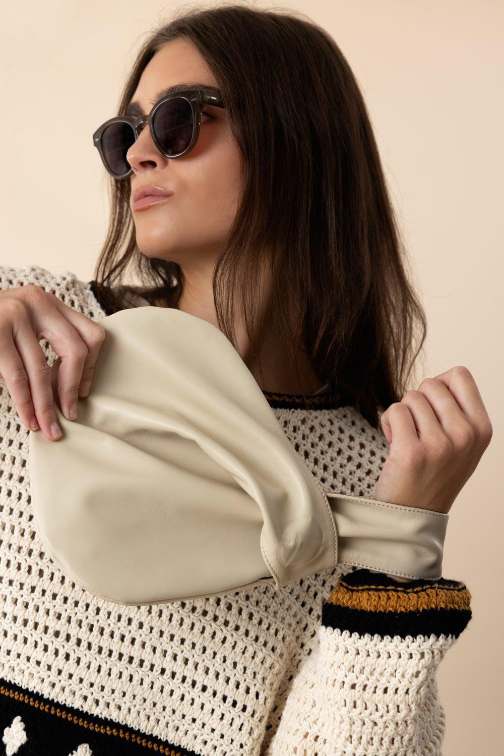 Nexus Clutch - Patent Off White Mocha | MARY SMALLWOOD – Marissa