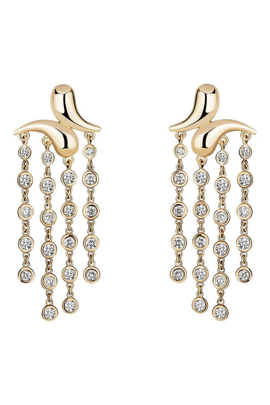 Diamond Boomerang Tassel Drop Earrings-YELLOW GOLD-JEWELRYFINE JEWELEARRING-MASON & BOOKS